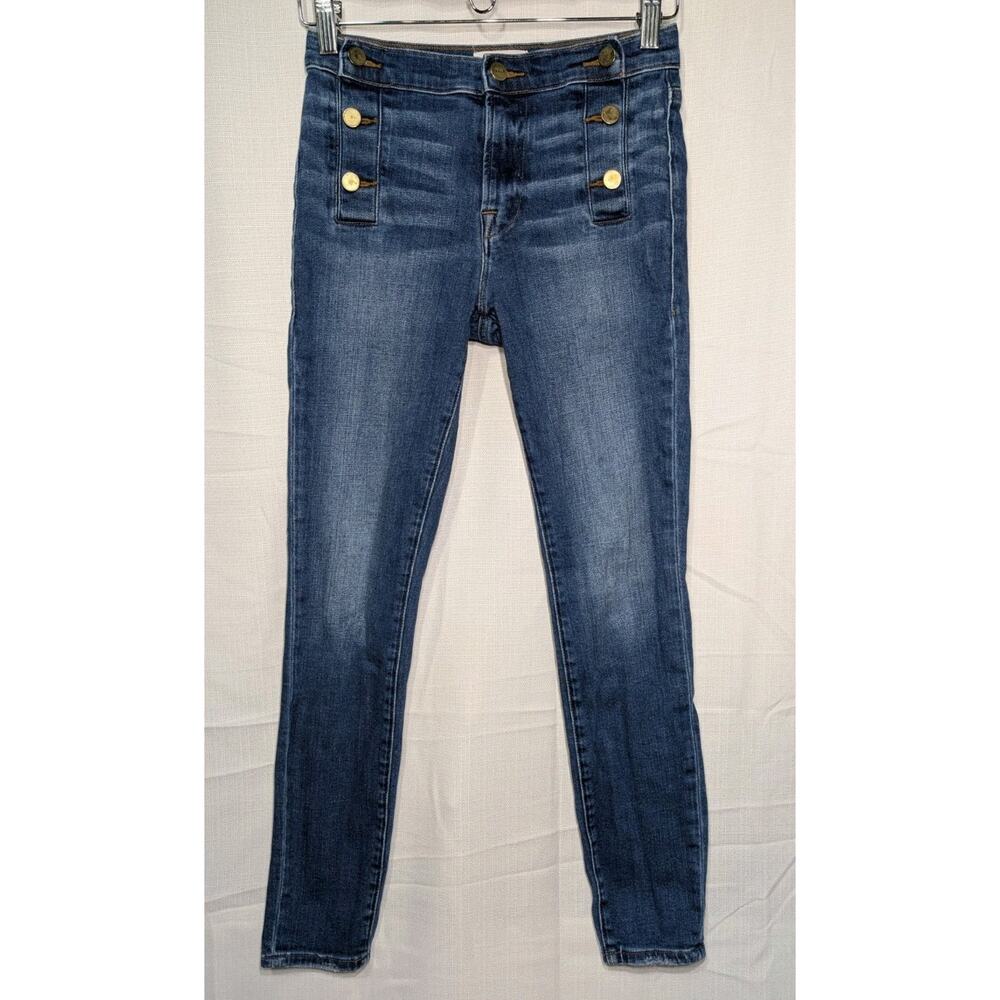 Frame Jeans Womens 26 Blue Le High Skinny Jeans Medium Wash Casual Edgy Moto